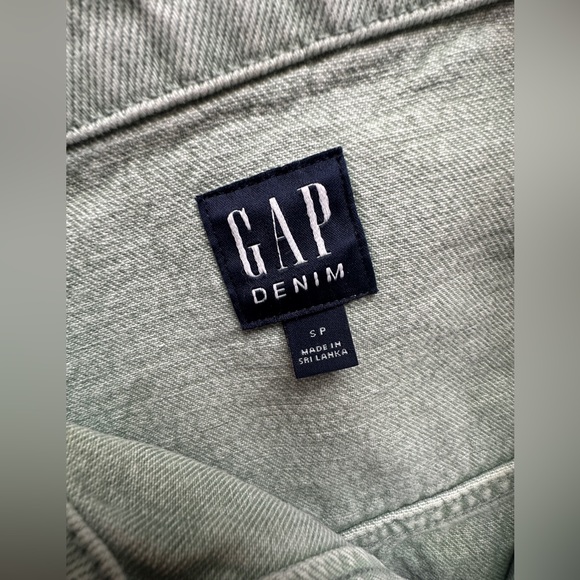 Gap Cropped Utility Denim Jacket | Jadeite Green | Size Small - Picture 3 of 4